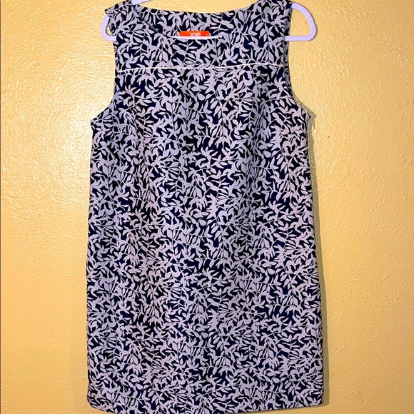 Joe Fresh Navy and White Leaf Print Dress - Picture 1 of 7